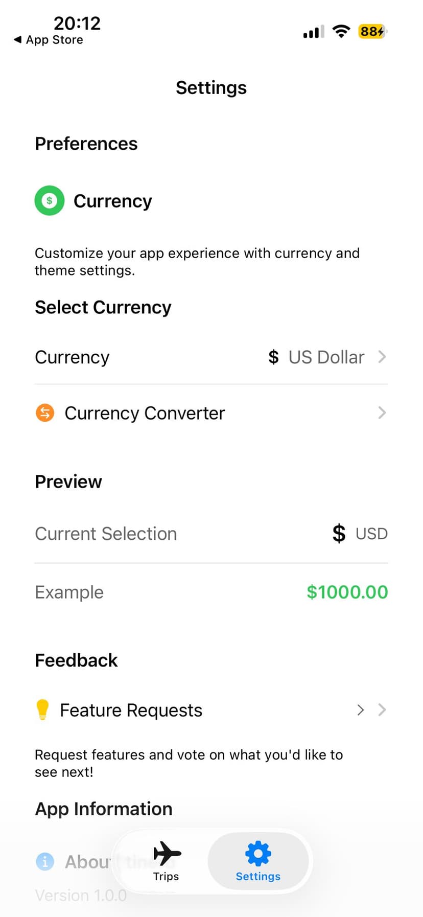 Itinero app – Settings and preferences