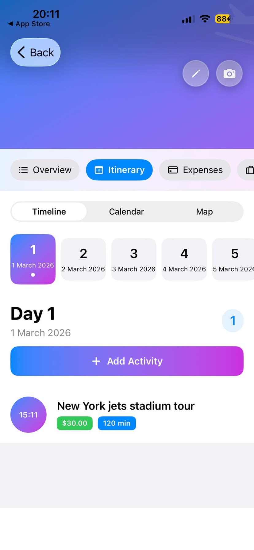 Itinero app – More screens